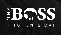 The Boss Kitchen & Bar Logo on rock background